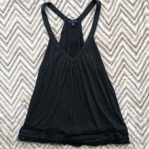 AE Black Top with Fringe - Size M